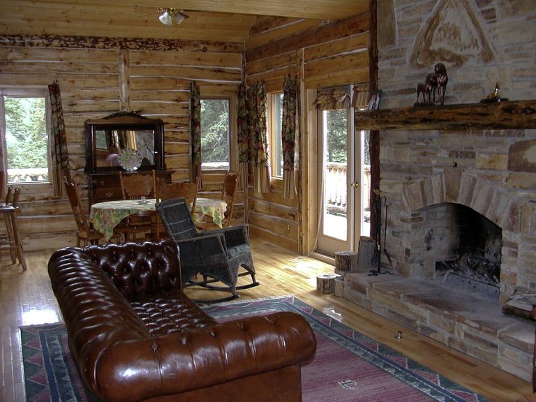 western, country style, fireplace